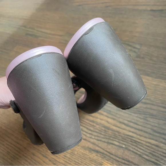 EUC Crocs Cyprus Block Heels Brown Pink Slip On Shoes - Picture 10 of 14